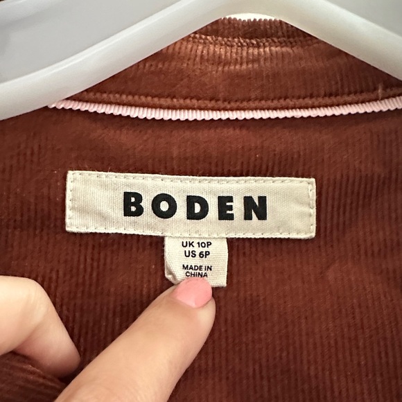 Boden Brown Amanda Cotton Cord Short Dress Women’s 6 Petite Utility Casual - Picture 6 of 13